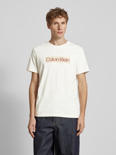 Calvin Klein Jeans T-Shirt mit Label-Print Offwhite 4