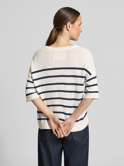 ARMEDANGELS Sweter z mieszanki lnu o kroju relaxed fit model 'STRIPE' Złamany biały 5