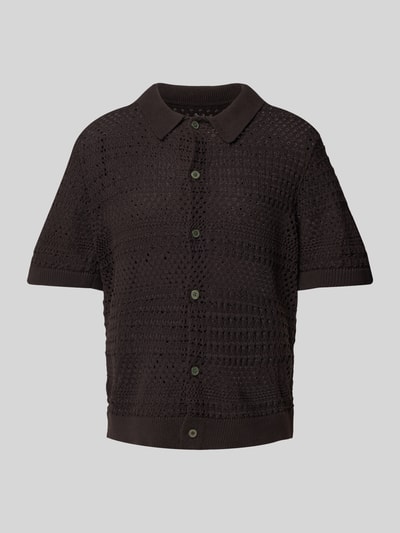 Jack & Jones Premium Regular Fit Strickshirt mit Knopfleiste Black 2