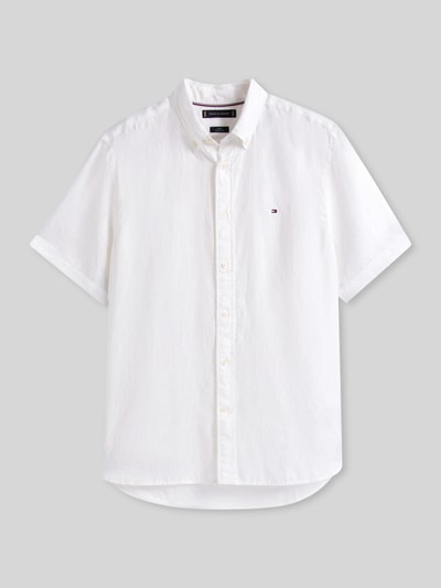 Tommy Hilfiger Regular Fit Kurzarmhemd aus reinem Leinen Weiss 2