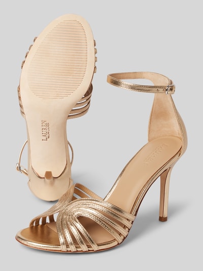 Lauren Ralph Lauren Sandalette mit Fesselriemen Modell 'ALLIE' Gold 4