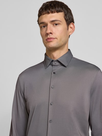 Jake*s Slim Fit Business-Hemd mit Kentkragen Schoko 3