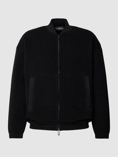 Emporio Armani Bomberjacke mit Allover-Label-Print Black 2