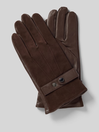 JOOP! COLLECTION Torebka ze skóry owczej z patką Ciemnobrązowy 1