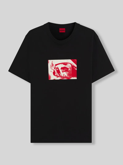 HUGO Regular Fit T-Shirt aus reiner Baumwolle Modell 'Dirom' Black 2