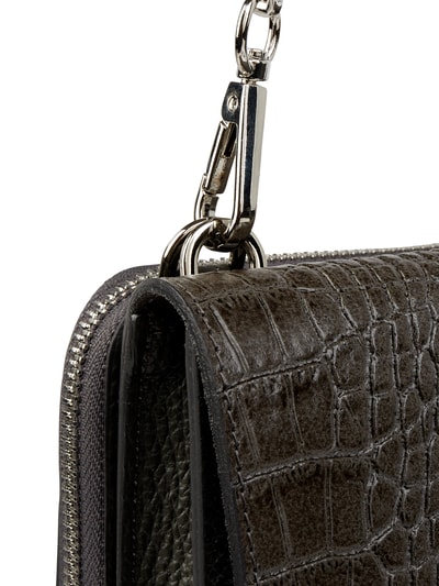 Lara Lauren Crossbody Bag und Portemonnaie aus Leder Modell 'City Two in One' Anthrazit 4