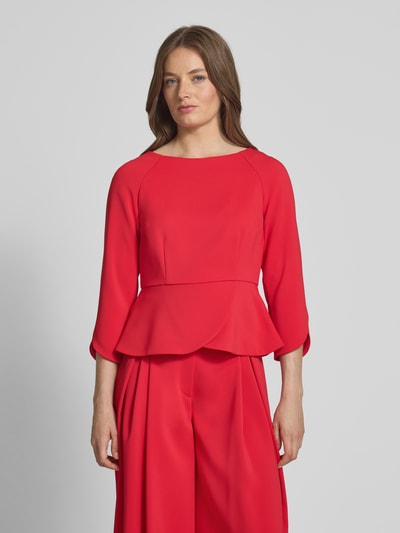 Marc Cain Bluse mit Rundhalsausschnitt und rückseitigem Reißverschluss Rot 4