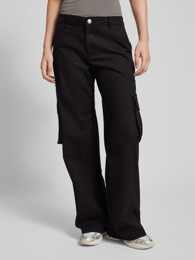 Review Wide Leg Cargohose mit Paspeltaschen Black 4