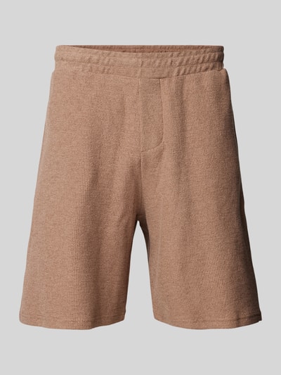 REVIEW Regular Fit Sweatshorts mit Strukturmuster Mud 1