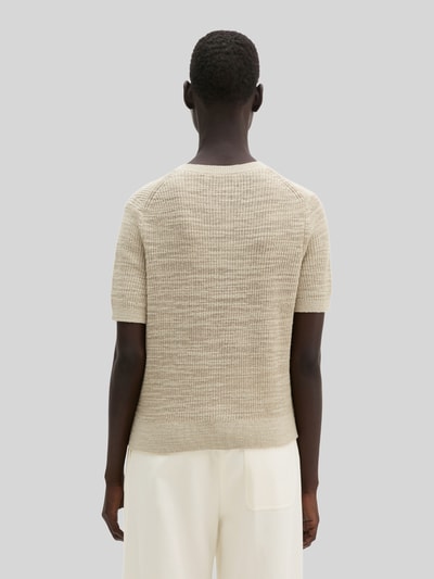 Marc O'Polo Loose Fit Strickjacke aus Baumwolle-Leinen-Mix Sand 5