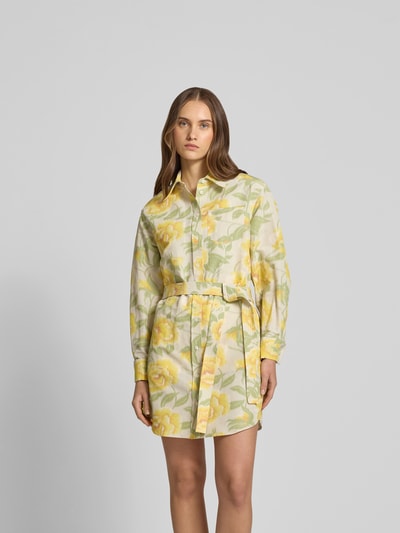 Kenzo Knielanges Kleid mit Knopfleiste GELB 4