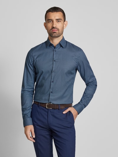 Jake*s Slim Fit Business-Hemd mit extra langen Ärmeln Marine 4