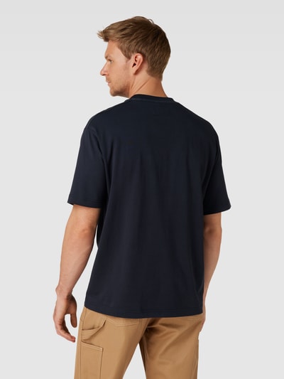 Marc O'Polo Relaxed Fit T-Shirt mit Label-Stitching Modell 'Chevignon' Marine 5