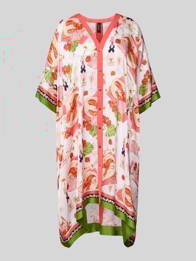 Marc Cain Knielange jurk met doorknoopsluiting Koraal - 2