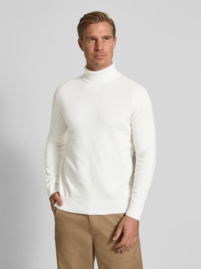 Tom Tailor Denim Regular Fit Rollkragenpullover aus reiner Baumwolle Offwhite 4