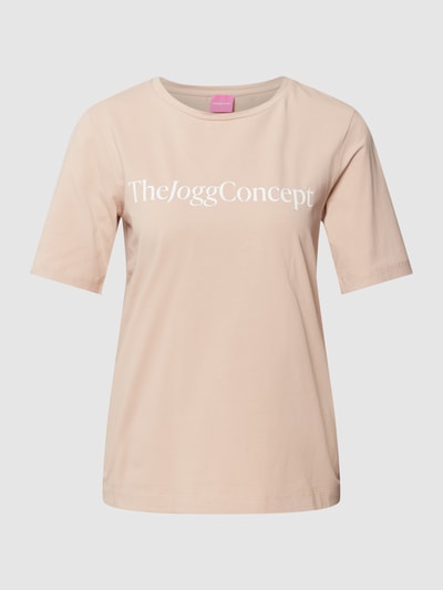 TheJoggConcept T-shirt met labelprint, model 'SIMONA' Middenbruin - 2