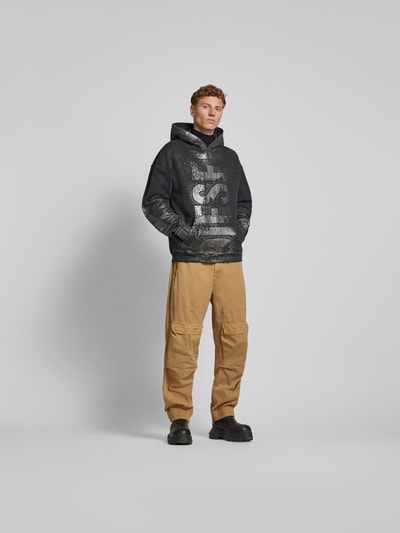 Diesel Oversized Hoodie mit Känguru-Tasche Black 1