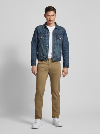 Brax Straight fit jeans met stretch, model 'CHUCK' Kaki - 1