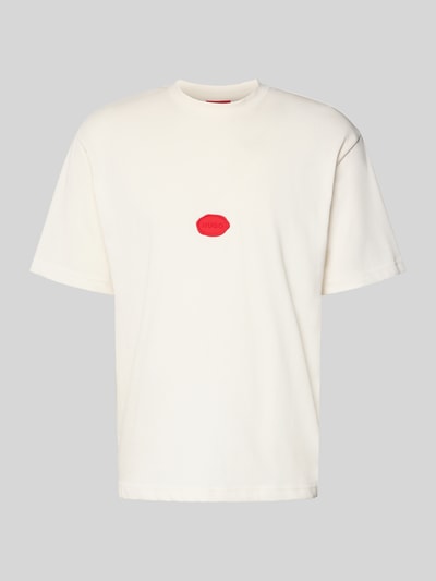 Produktfoto, Relaxed Fit T-Shirt aus Baumwoll-Jersey Modell 'DIVIS' von HUGO in Optik: Unifarben, Applikation: Wachsstempel-Label, Passform: Relaxed-Fit, Rundhals, Kurzarm, Materialverarbeitung: Jersey, Material: Reine Baumwolle