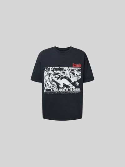 RHUDE T-Shirt mit Label-Print Black 2