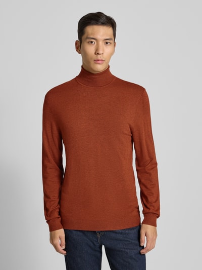 MCNEAL Rollkragenpullover aus Viskose-Mix Dunkelrot Melange 4