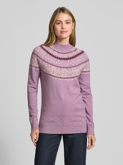 Christian Berg Woman Gebreide pullover met opstaande kraag Lila gemêleerd - 4