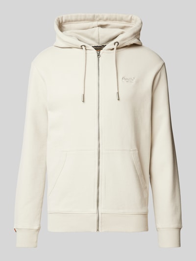 Superdry Sweatjacke mit Label-Stitching Beige 1