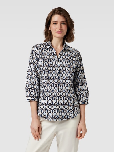 More & More Overhemdblouse met all-over motief Lichtblauw - 4