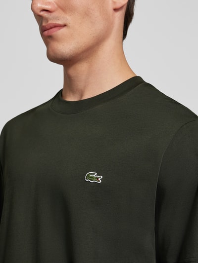 Lacoste T-shirt z naszywką z logo Ciemnozielony 3