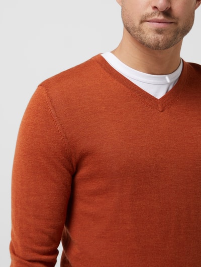 Christian Berg Men Pullover van wolmix  Terracotta gemêleerd - 3