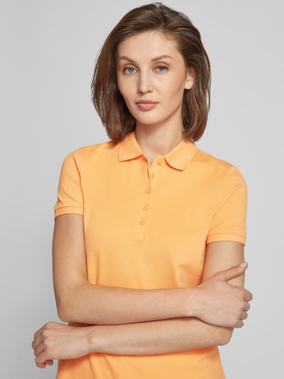 Montego Regular Fit Poloshirt in unifarbenem Design Neon Orange 3