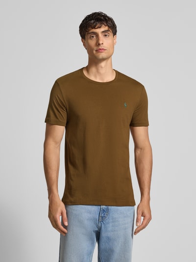 Polo Ralph Lauren Custom Slim Fit T-Shirt mit Label-Stitching Mittelbraun 4