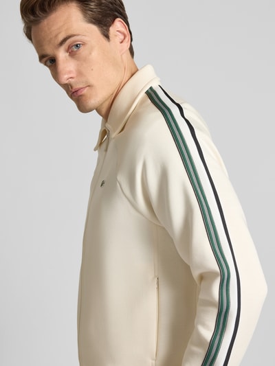 Lacoste Bluza rozpinana o kroju regular fit z mieszanki bawełny Złamany biały 3