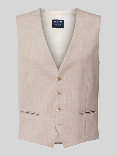 MCNEAL Slim Fit Weste mit Kleinstruktur Beige 2