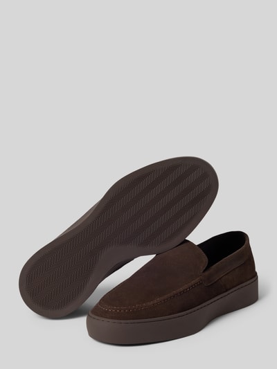 Steve Madden Loafersy z welurowej skóra bydlęca z gumowa podeszwa model 'Leyton' Ciemnobrązowy 4