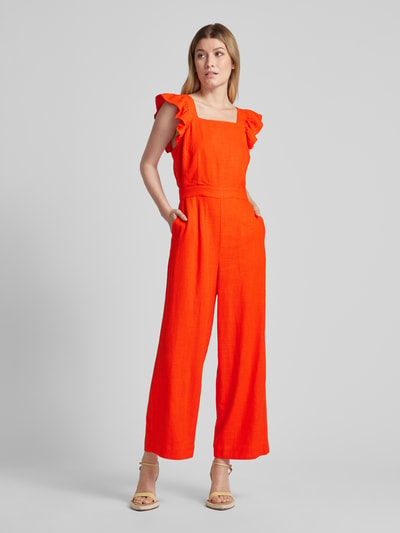 YAS Jumpsuit met ruches, model 'YASISMA' Oranje - 4