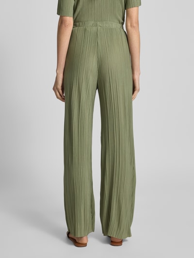 Vila Wide Leg Stoffhose mit Plisseefalten Modell 'PLISA' Khaki 5