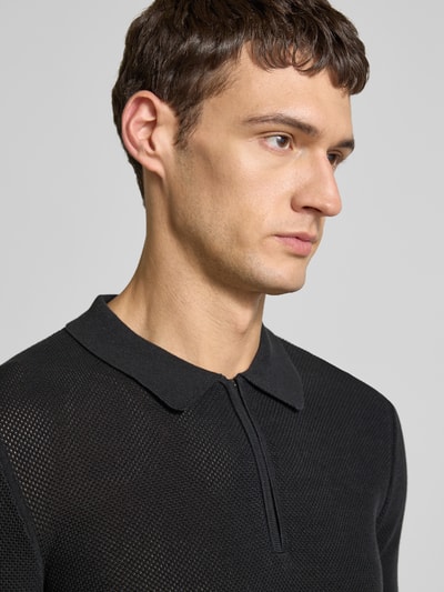 JOOP! Collection Regular fit pullover in gebreide look, model 'Nadimo' Zwart - 3
