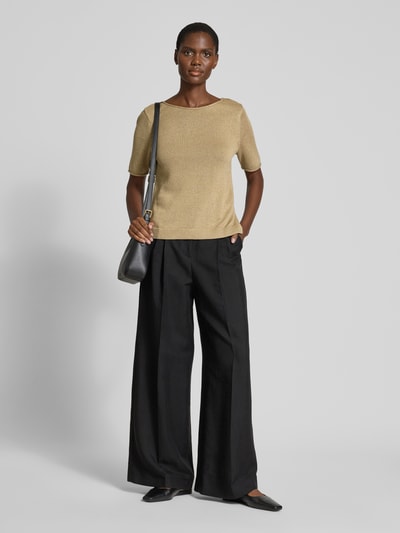 Marc O'Polo Regular Fit Strickpullover aus Baumwoll-Leinen-Mix Sand 1