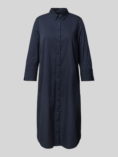 ROBE LÉGÈRE Knielange overhemdjurk met 3/4-mouwen Marineblauw - 2