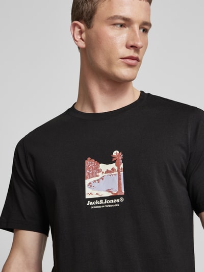 Jack & Jones T-shirt z okrągłym dekoltem model ‘JORSPLIT’ Czarny 3