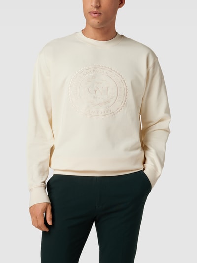 Gant Sweatshirt met logostitching, model 'Monogram' Offwhite - 4