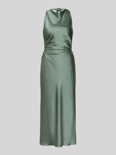 Produktfoto, Knielanges Cocktailkleid aus Satin von Hey Kyla, satynowa powierzchnia, elastyczna mieszanka materiałów, dopasowany krój, marszczenia, krój bez rękawów, długość tyłu w rozmiarze 36: 97 cm, szerokość w rozmiarze 36: 38 cm