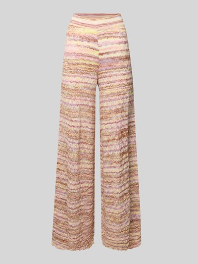 Produktfoto, Hose aus Viskose-Mix im Allover-Look von Christian Berg Woman mit elastischem Bund, Wide Leg, pastellfarbene Wellenstruktur