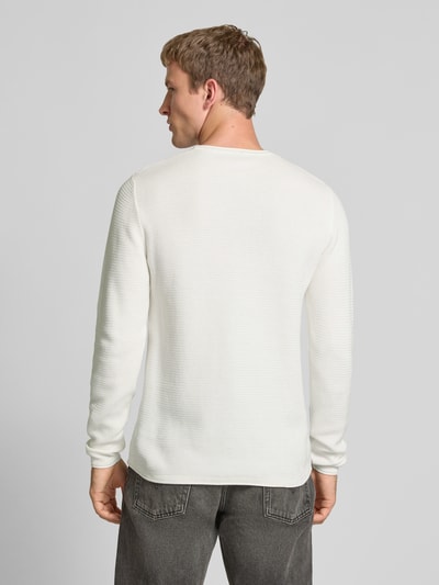 Only & Sons Regular Fit Strickpullover aus reiner Baumwolle Modell 'ERIC' Offwhite 5