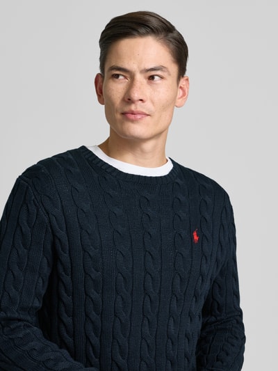 Polo Ralph Lauren Gebreide pullover met labelstitching Marineblauw - 3