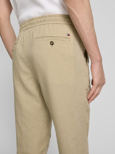 Tommy Hilfiger Loose fit stoffen broek van linnenmix, model 'HARLEM' Beige - 3