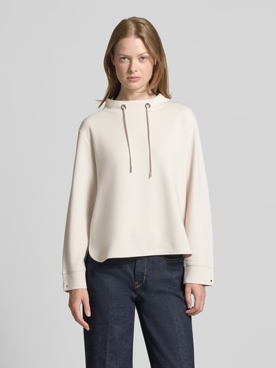 monari Sweatshirt met tunnelkoord en labeldetail Beige - 4