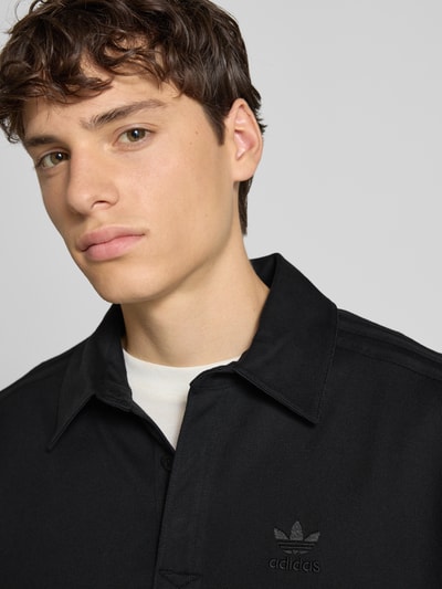 adidas Originals Regular fit poloshirt met labelstitching Zwart - 3