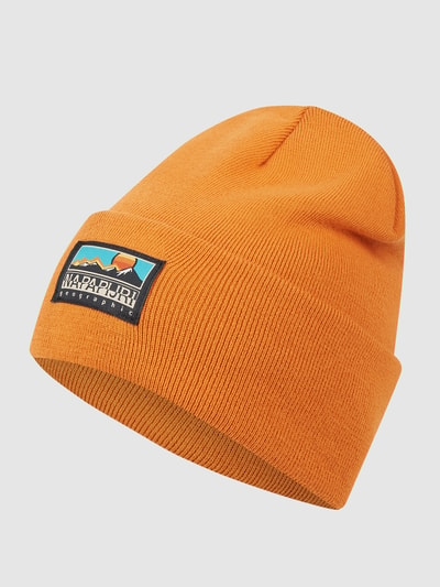 Napapijri Mütze mit Logo-Aufnäher Modell 'Mountain' Orange 1